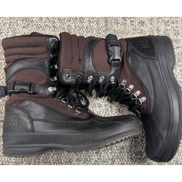 Sorel Mens NM1875-908 Waterproof Winter Boots Size 10 Black & Brown - Picture 11 of 14